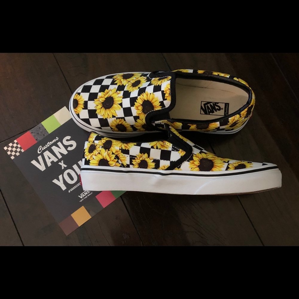 Vans Sunflower Custom Slip-ons